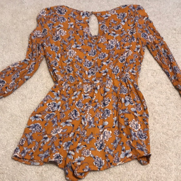 Orange & blue floral romper - Picture 2 of 2